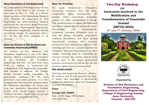 IMTUG-2026: Geotechnical Workshop on Unsuitable Ground