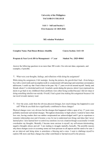 ME-volution Worksheet on Self and Society