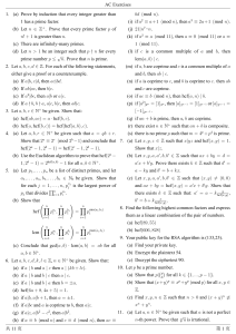 AC Exercises: Math Problems on Number Theory & Algebra