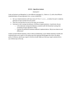 ISE 315 Algorithms Homework: Quicksort & MergeSort
