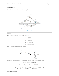 Hibbeler Statics 14e Problem 3-61 Solution