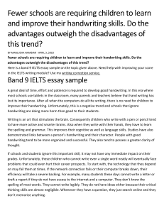 IELTS Band 9 Essay on Handwriting