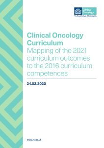 Clinical Oncology Curriculum 2021-2016