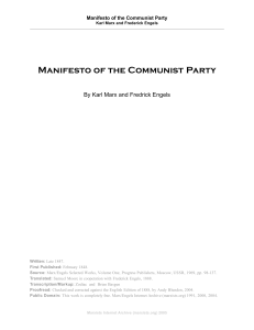 Communist Manifesto by Marx & Engels - Political Theory