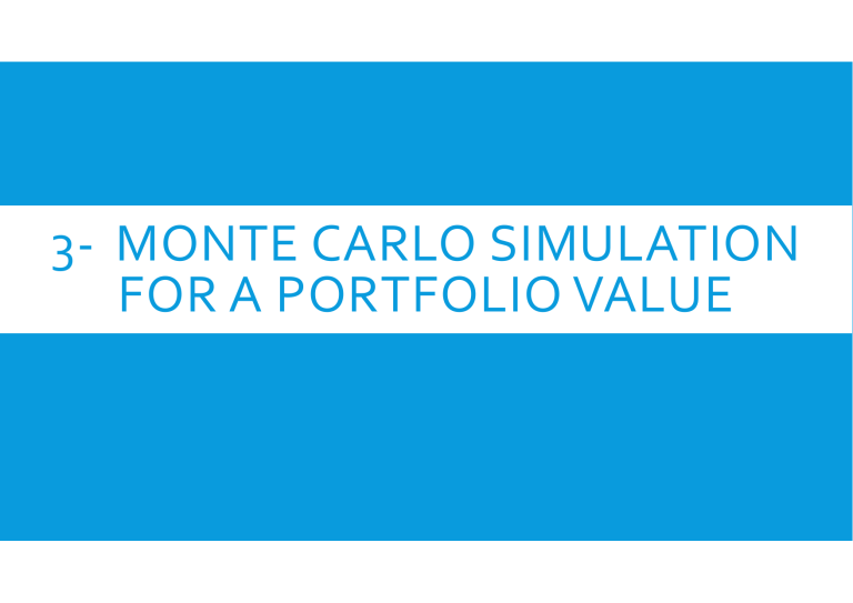 Monte Carlo Simulation for Portfolio Management