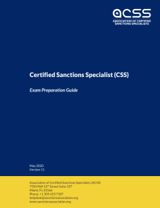 Certified Sanctions Specialist Exam Guide