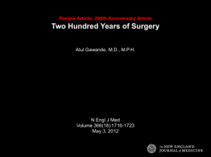 200 Years of Surgery: A Historical Review