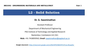 Solid Solution in Metallurgy Lecture