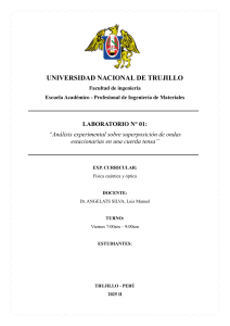 Informe de Laboratorio: Ondas Estacionarias