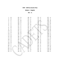 CDS 2024 (I) English Answer Key Set A
