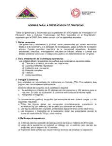 Normas Congreso Arguedas en el Bicentenario