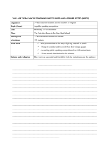 Public Speaking Competition Report Assignment