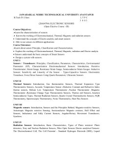Electronic Sensors Course Notes JNTUA