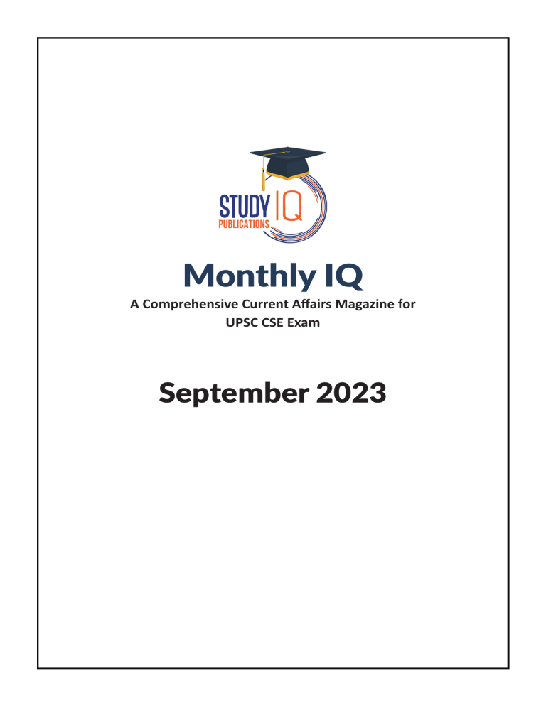 Study Iq Magazine Monthly IQ Current Affairs Sep 2023