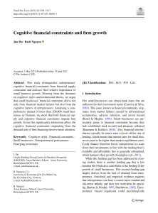 Cognitive Financial Constraints & Firm Growth