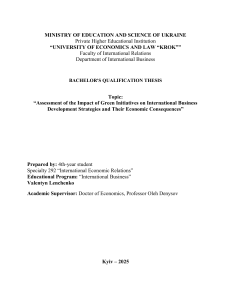 Green Initiatives Impact on International Business