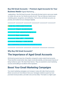 Top 7.7 Sites to Buy Aged Old Gmail Accounts (PVA & Aged)