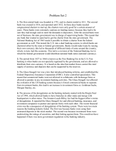 US Banking System History: Problem Set