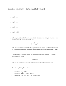 Exercices Physique : Vecteurs, Forces et Unit&eacute;s