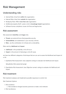 Guide to Risk Assessment and Treatment