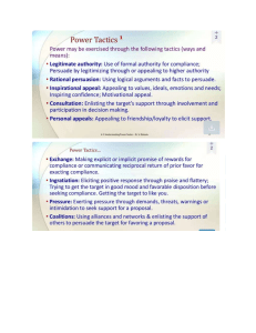 Guide to Power Tactics in Organizational Behavior