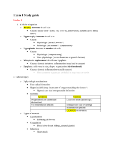 Pathophysiology Exam 1 Study Guide