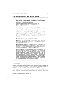 Exergetic Analysis of Gas Turbine Plants
