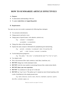 How to Summarize an Article Effectively