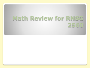 Nursing Math Review: Dosage Calculations