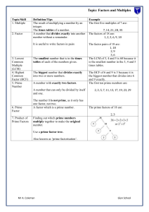 Guide to Factors and Multiples for Math