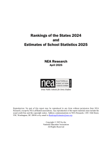 NEA Rankings & Estimates 2024-2025 Report
