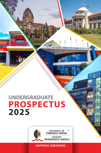 UKZN 2025 Undergraduate Prospectus