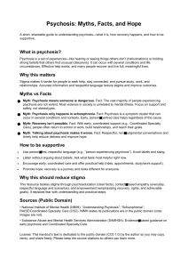 Understanding Psychosis: Myths, Facts & Hope