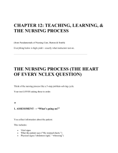 Nursing Process & Patient Education Study Guide