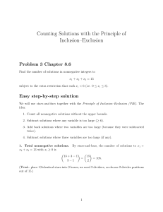 Inclusion-Exclusion Principle Solution