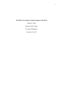 Foreign Language Effects on the Brain