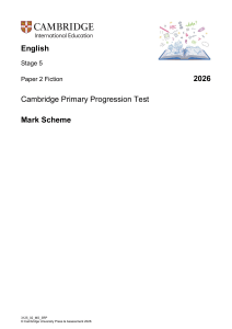 Cambridge Stage 5 English Mark Scheme