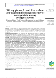 Nomophobia Study Among College Students