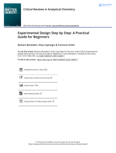 Experimental Design: A Beginner's Guide