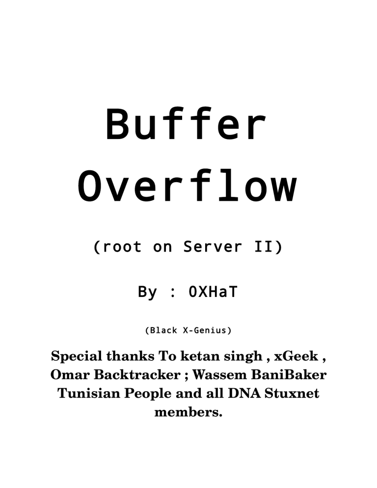 Buffer Overflow Exploit Tutorial