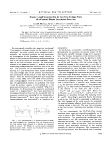 Quantum Energy Levels in Josephson Junctions