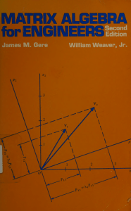 Matrix Algebra for Engineers 2nd Ed