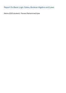 Logic Gates & Boolean Algebra Report