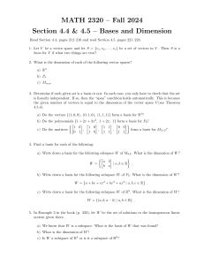 Algebra liniowa: Bazy i wymiar - Zadania
