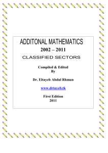 Additional Mathematics Past Papers 2002-2011 PDF