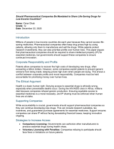 Mandating Drug Sharing: An Ethical and Economic Analysis