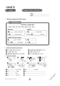 Irregular Verbs Past Simple Worksheet