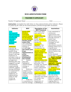 NCOI Teacher Annotations Form Guide