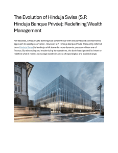 Hinduja Swiss: Future of Wealth Management