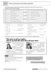 Future Continuous & Perfect Worksheet